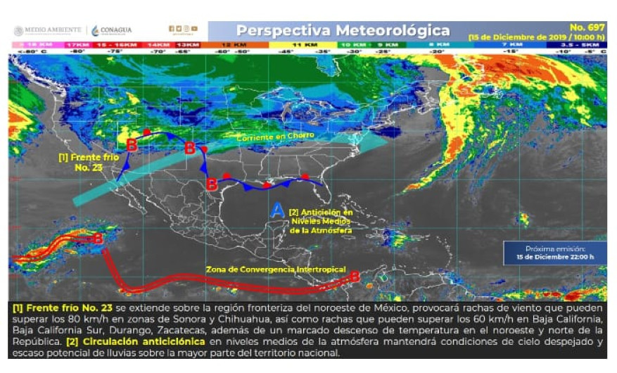 Alerta PCyB por arribo de otro frente frío