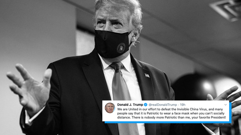 Trump defiende el uso del cubrebocas como gesto “patriótico”