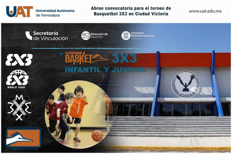 Invita UAT al torneo infantil y juvenil Corre Basket 3x3