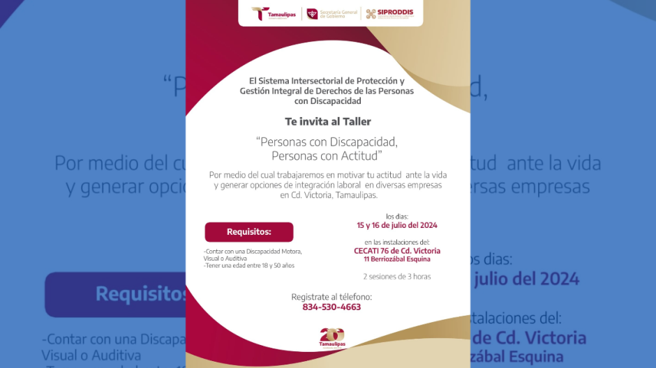 Organiza SIPRODDIS Taller "Personas con Discapacidad, Personas con Actitud"