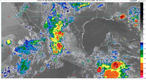 Prevén lluvias muy fuertes en cuatro estados de México