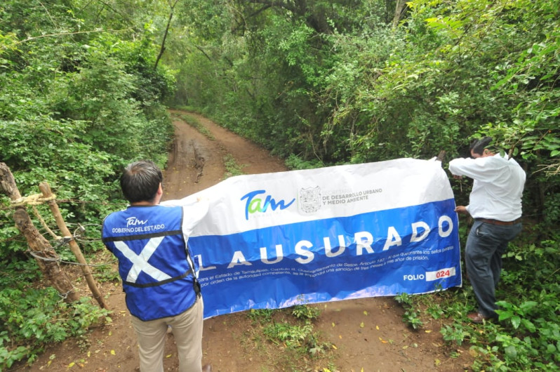 Ahora clausuran banco de materiales en Ocampo