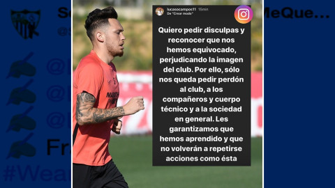 Jugadores del Sevilla piden disculpas por incumplir normas de la cuarentena