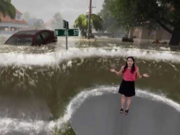 Increíble animación 3D del impacto de Florence