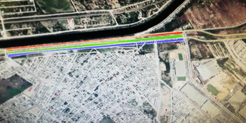 Aviso de desviación de circulación en bulevar Colosio