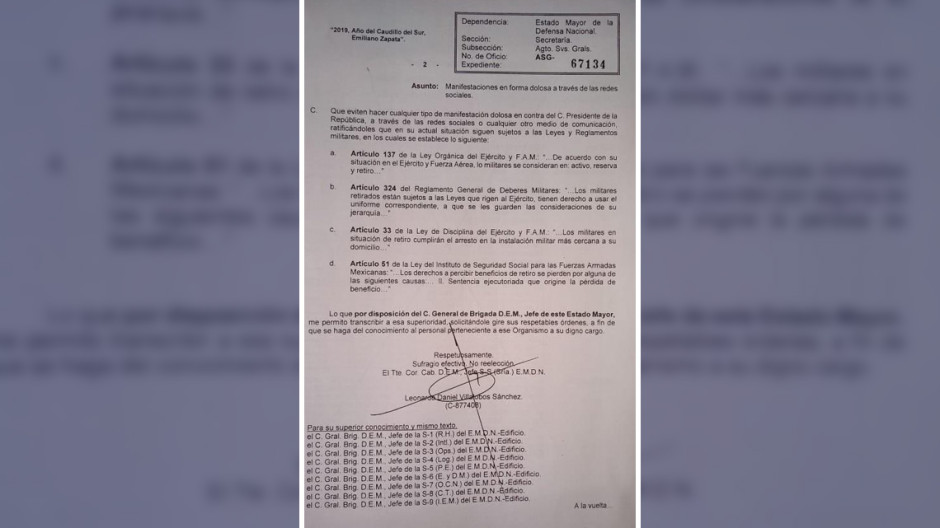 Filtran presunto ultimátum a militares ante críticas a AMLO