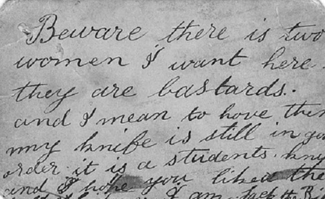 Revelan mensaje "Jack el Destripador"