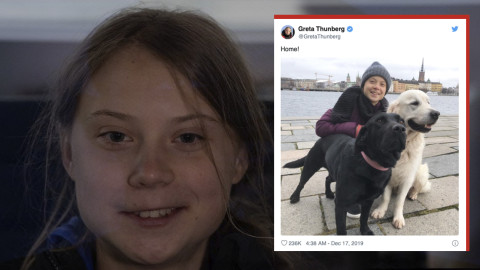 Vuelve Greta Thunberg a Suecia tras meses de gira climática