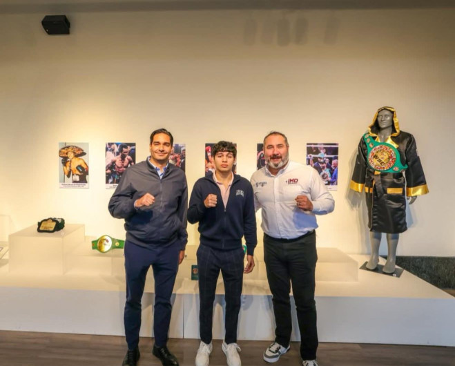 Visitó boxeador reynosense Gerardo "El Bendito" Estopellán al Presidente Carlos Peña Ortiz