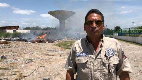 Incendian carretoneros varias zonas del basurero antiguo 