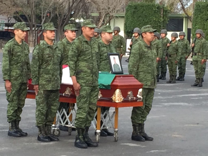 Despiden con honores a militar fallecido en Reynosa 