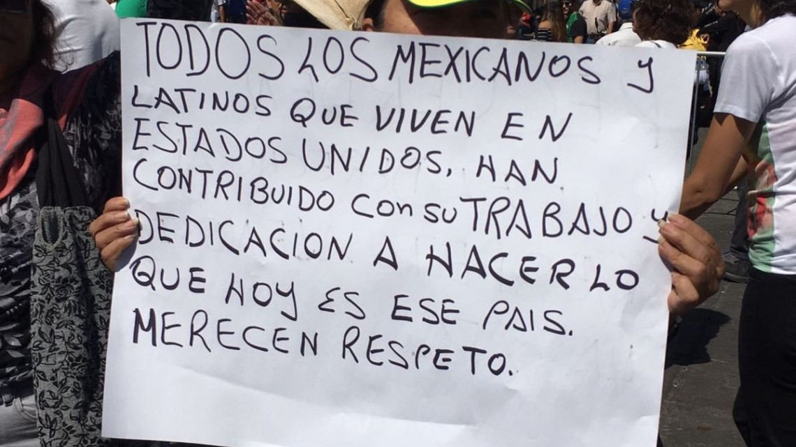 Concluye marcha contra Trump en el Ángel de la Independencia