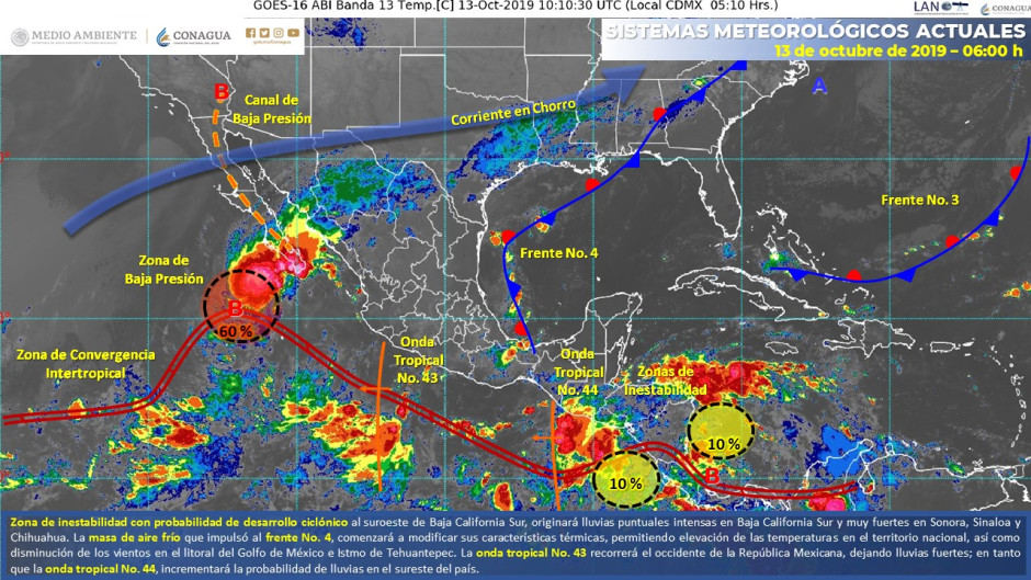 Lluvias intensas a puntuales torrenciales en BCS