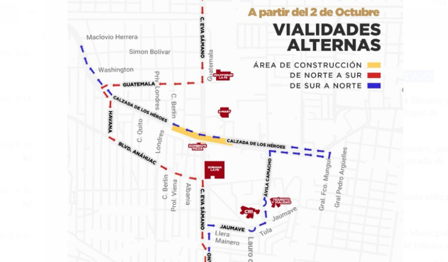 Iniciarán trabajos de puente Rva Sámano, comienza cierre de vialidades