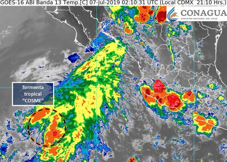 “Cosme” al oeste-suroeste de Cabo San Lucas, B.C.S.