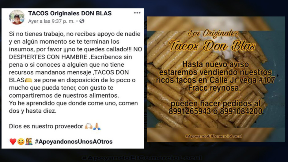 Taquería regala órdenes a personas afectadas por contingencia