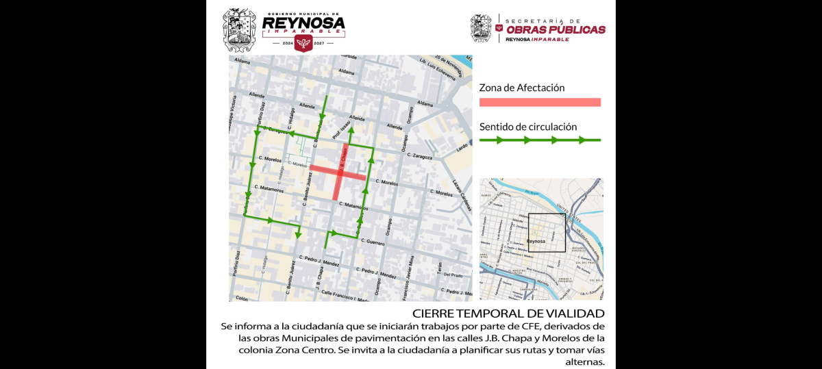 ¡Alerta! Aviso de suspensión de energía eléctrica en la Zona Centro 