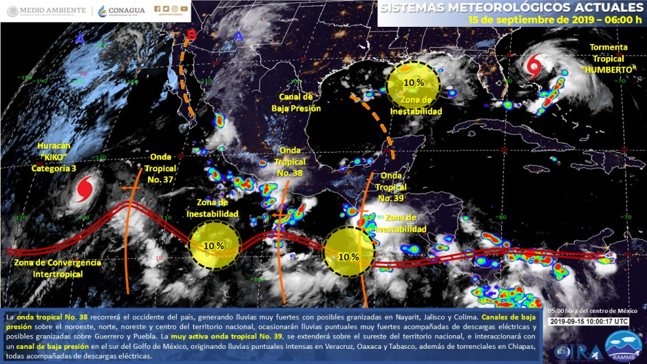 Se prevén lluvias puntuales torrenciales en el país