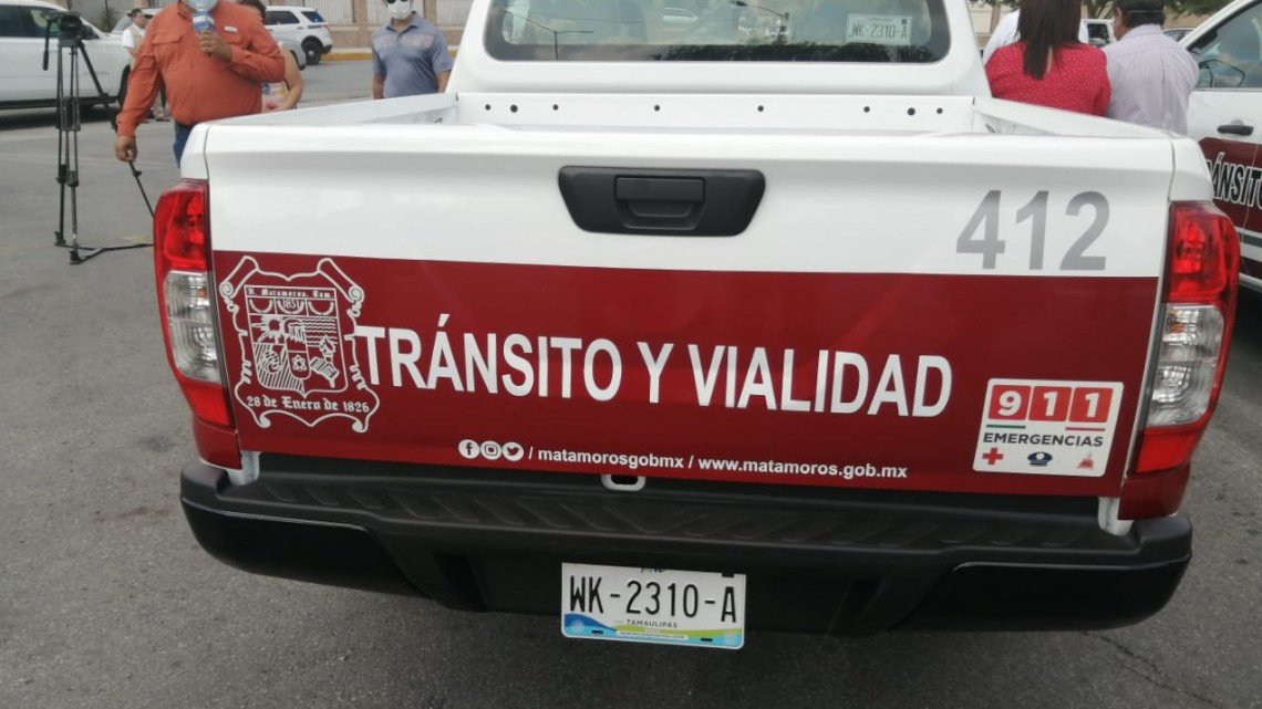 Tránsito y Vialidad de Matamoros recibe 3 nuevas patrullas