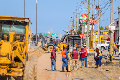 Supervisó Carlos Peña Ortiz obra de pavimentación en Carretera Río Bravo-Reynosa