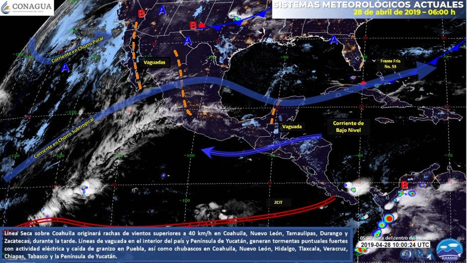 Tormentas fuertes acompañadas de actividad eléctrica y posible caída de granizo en puebla