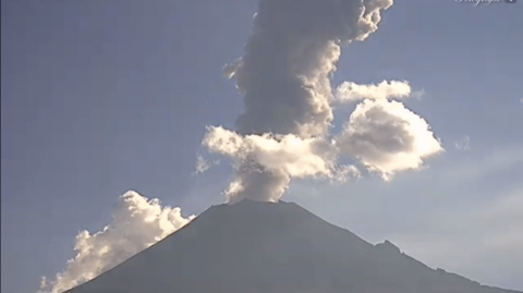 Se registra actividad en el volcán Popocatépetl