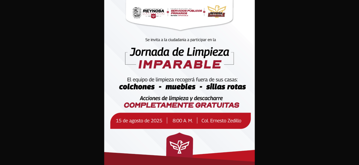 Celebrará Municipio Jornada de Limpieza Imparable en la colonia Ernesto Zedillo