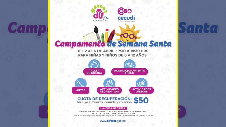 Invita Cecudi a "Campamento de Semana Santa"