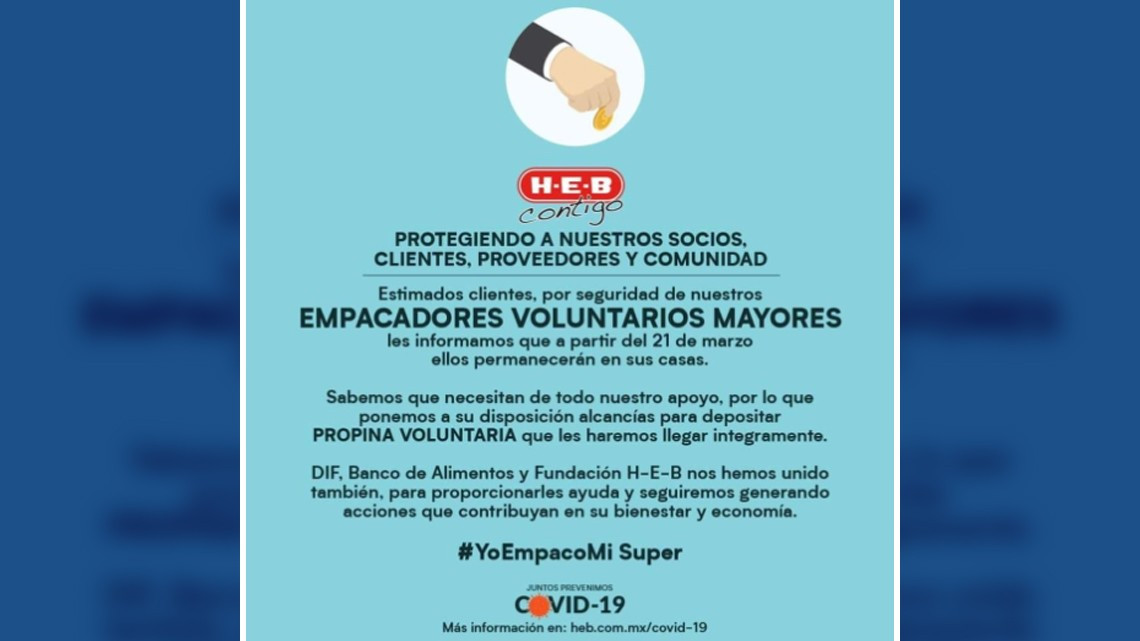 Empacadores mayores de supermercados  permanecerán en sus casas