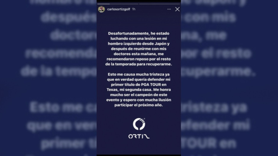 Lesión en el hombro deja a Carlos Ortiz fuera del juego el resto de la temporada