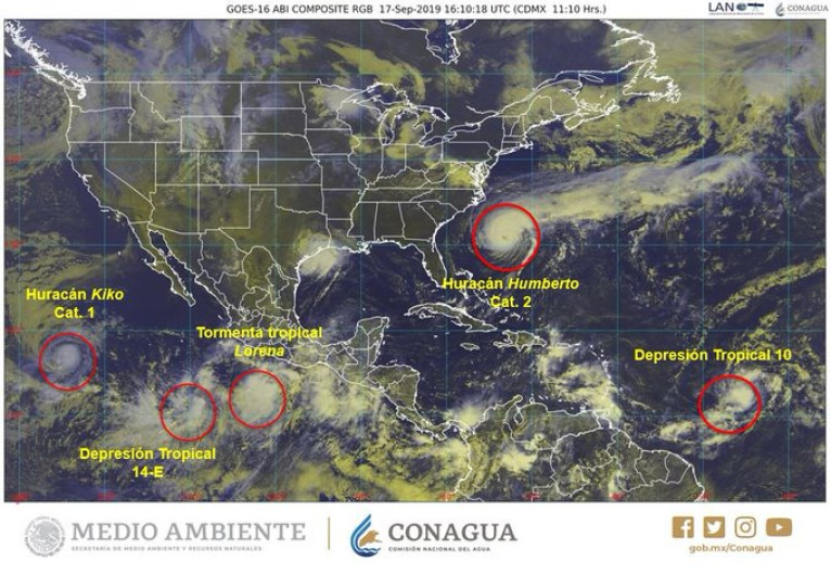 Tormenta tropical Lorena y la Depresión Tropical 14-E se forman en el Pacífico mexicano