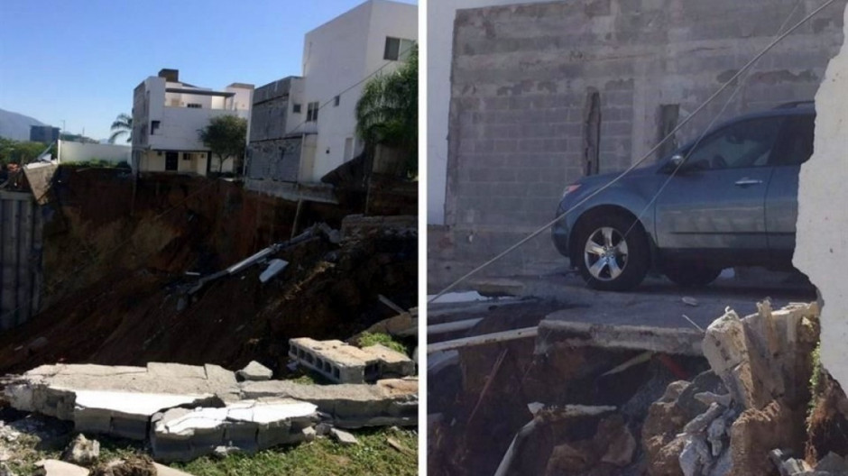 Se derrumban 4 viviendas en Monterrey