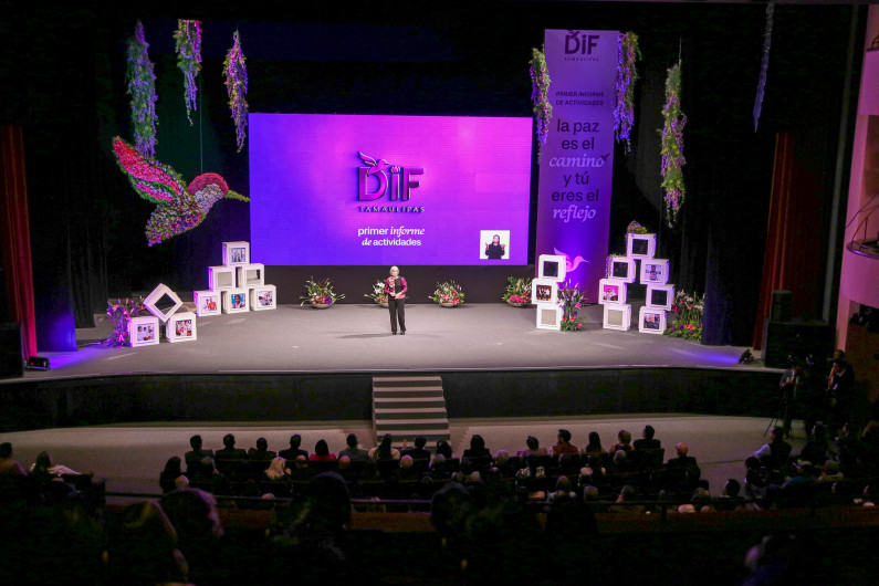 Rinde María de Villarreal su primer informe de actividades al frente del Sistema DIF Tamaulipas