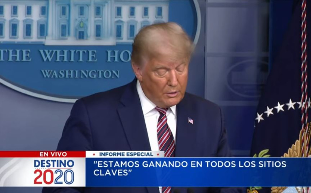 ‘Sacan del aire’ a Trump durante discurso de robo de elecciones