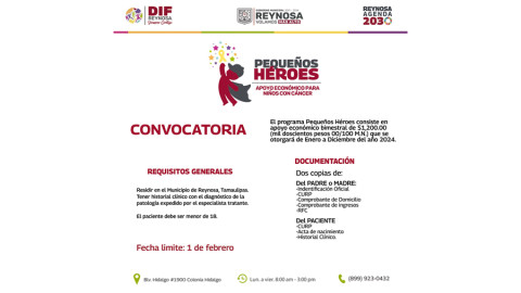 DIF Reynosa invita a ser parte de la beca Pequeños Héroes