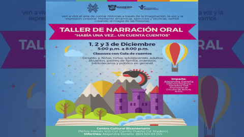 Invitan a Taller de Narración Oral "Había una vez... un Cuenta Cuentos"