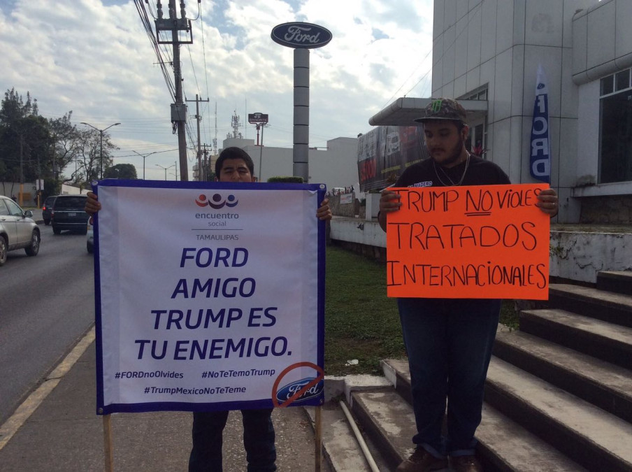 Protestan contra Donald Trump en Tampico 