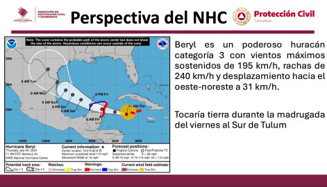 Exhorta Protección Civil a mantenerse alerta ante pronósticos de lluvias por fenómeno meteorológico 