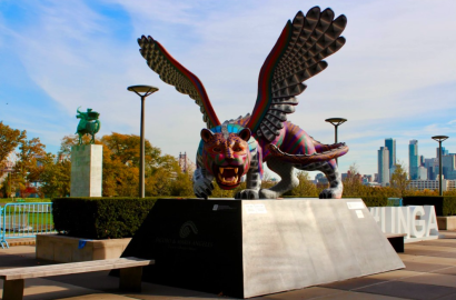 Arriba Alebrije de Oaxaca a la Plaza de la ONU de Nueva York