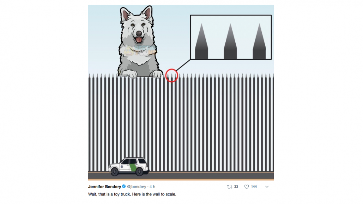 Se mofan del diseño del muro de Trump 