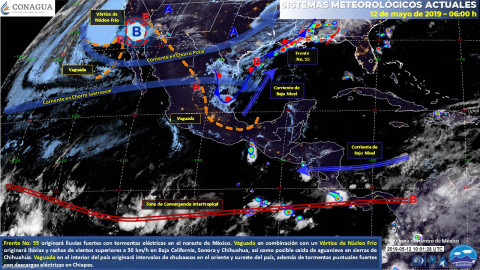 Tormentas puntuales fuertes en Nuevo León, Tamaulipas, Puebla y Chiapas