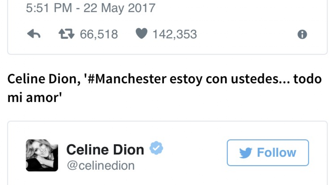 Celebridades lamentan el atentado en Manchester