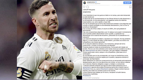 Ramos reconoce que la amarilla forzada "fue un error"
