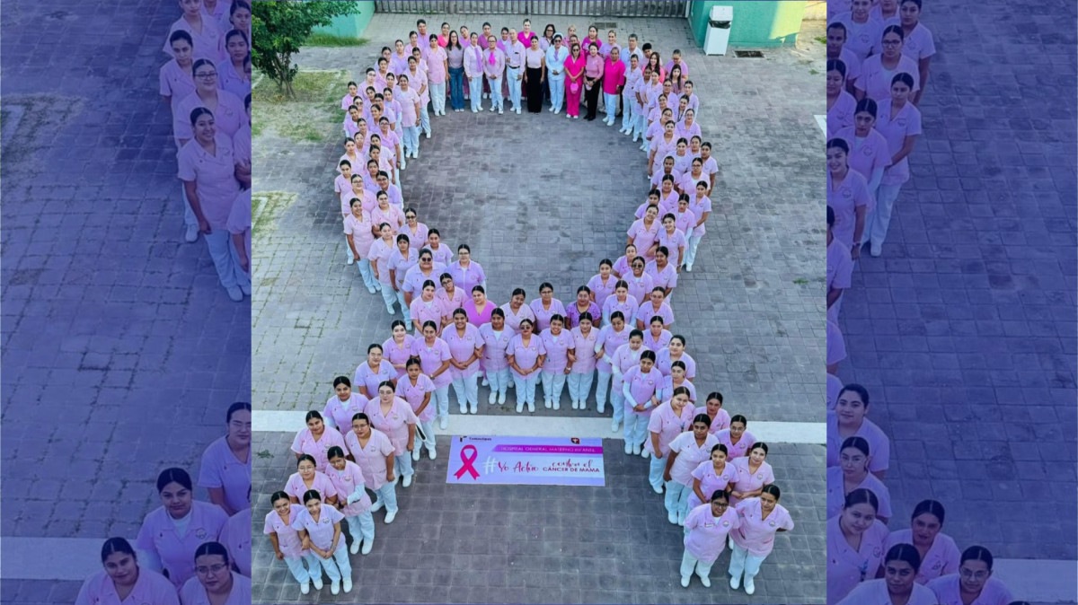 Hospital Materno Infantil realiza caminata y lazo rosa para concientizar sobre cáncer de mama