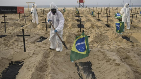 Brasil acumula tres días consecutivos con más de Mil 200 muertes por Covid