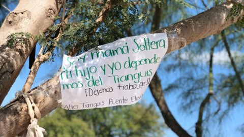 Tianguistas del Puente Elevado solicitan reapertura de tianguis