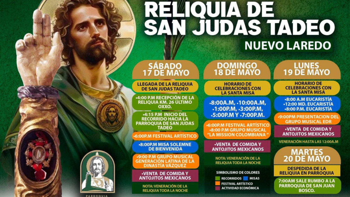 Listos feligreses para recibir reliquias de San Judas Tadeo
