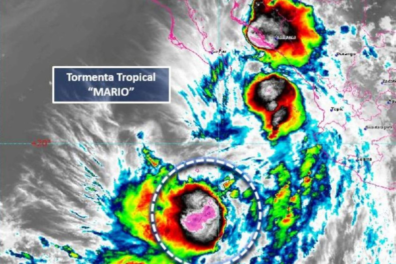 Tormenta tropical Mario se fortalece al sur de BCS