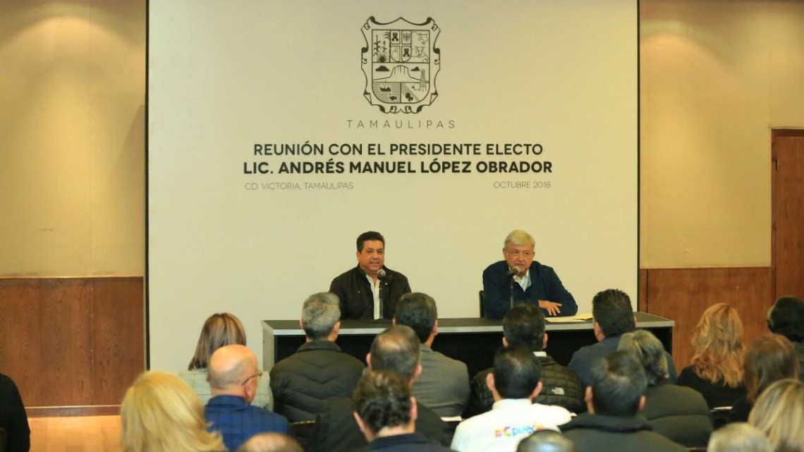 Cabeza de Vaca recibe a AMLO en Palacio de Gobierno