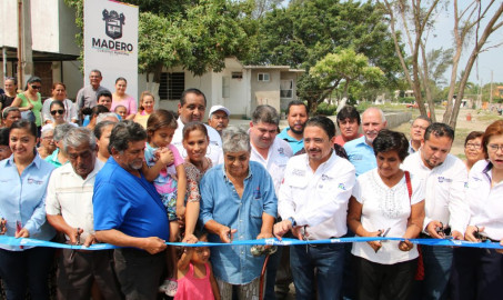 Entrega Alcalde de Madero obra del drenaje pluvial 